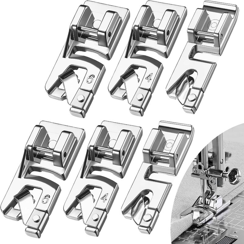 LBCSO 3 Size Rolled Hem Presser Foot Set (3mm,4mm,6mm) - Universal Low Shank Snap-On for Singer, Brother, Janome, Babylock - Sewing Machine Supplies Rolled Hemmer Foot,Multifunctional Household Accessories - Image 1